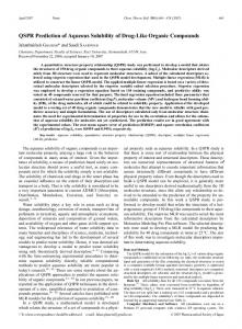 QSPR Prediction of Aqueous Solubility of Drug-Like Organic ...