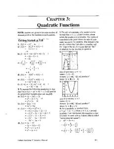 Quadratic Functions