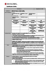 Qualification Outline - SAI Global