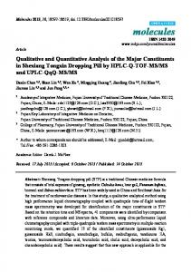 Qualitative and Quantitative Analysis of the Major Constituents in ...