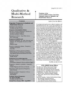 Qualitative & Multi-Method Research - Scholars at Harvard