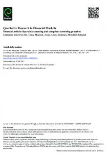 Qualitative Research in Financial Markets