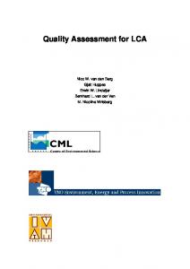 Quality Assessment for LCA - CiteSeerX