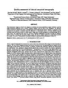 Quality assessment of clinical computed tomography