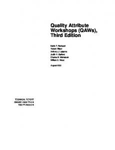 Quality Attribute Workshops - Software Engineering Institute
