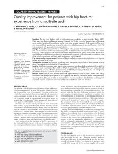 Quality improvement for patients with hip fracture - Europe PMC