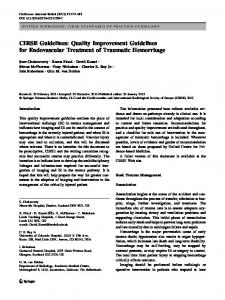 Quality Improvement Guidelines for Endovascular Treatment ... - CIRSE