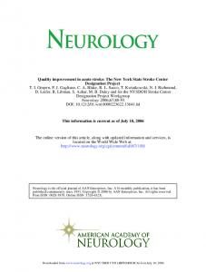 Quality improvement in acute stroke