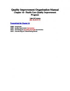 Quality Improvement Organization Manual Chapter 16 - Health Care ...