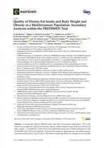 Quality of Dietary Fat Intake and Body Weight and Obesity in a ... - MDPI