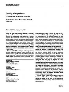 Quality of experience - Springer Link