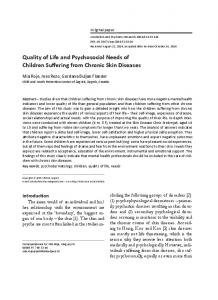 Quality of Life and Psychosocial Needs of Children ... - Semantic Scholar