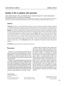 Quality of life in patients with psoriasis