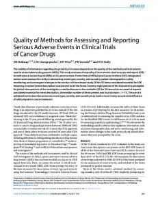 Quality of Methods for Assessing and Reporting ...