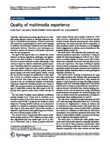 Quality of multimedia experience | SpringerLink