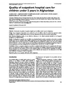 Quality of outpatient hospital care for children ... - Semantic Scholar