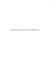 Quantifying Individual Player Differences