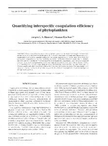 Quantifying interspecific coagulation efficiency of ... - Inter Research