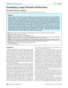 Quantifying Loopy Network Architectures - PLOS