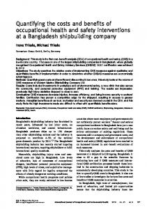 Quantifying the costs and benefits of occupational health and safety ...