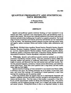 quantile probability and statistical data modeling - CiteSeerX