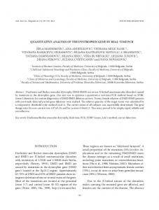 Quantitative analysis of the dystrophin gene by real-time PCR