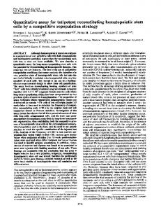 Quantitative assay for totipotentreconstituting hematopoietic stem cells ...