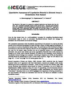 Quantitative Assessment of Liquefaction Potential in Selected Areas in ...