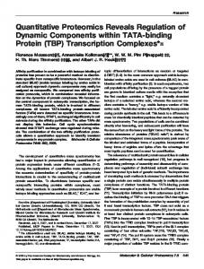 Quantitative Proteomics Reveals Regulation of Dynamic Components ...