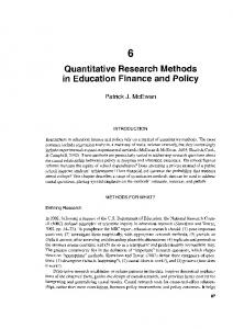 Quantitative research methods in education - Wellesley College