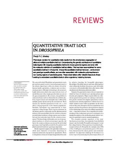 QUANTITATIVE TRAIT LOCI IN DROSOPHILA