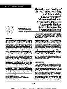 Quantity and Quality of Exercise for Developing and Maintaining