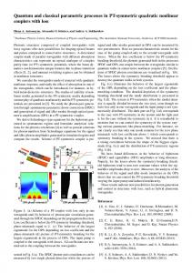 Quantum and classical parametric processes in PT ...