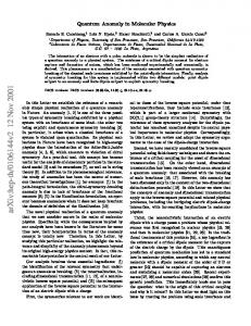 Quantum Anomaly in Molecular Physics