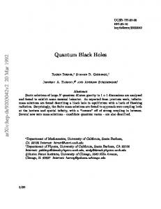 Quantum Black Holes