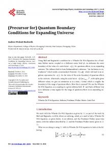 Quantum Boundary Conditions for Expanding Universe - Scientific ...