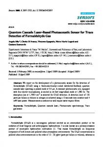 Quantum Cascade Laser-Based Photoacoustic Sensor for ... - MDPI