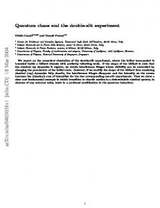 Quantum chaos and the double-slit experiment