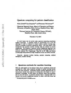 Quantum computing for pattern classification