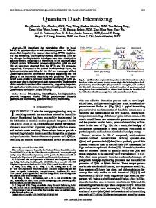 Quantum Dash Intermixing - IEEE Xplore