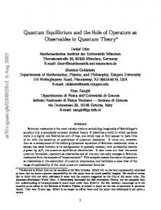 Quantum Equilibrium and the Role of Operators as Observables in ...