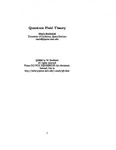 Quantum Field Theory