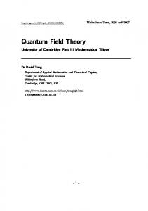 Quantum Field Theory