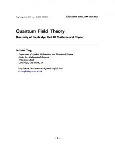 Quantum Field Theory