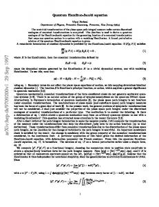 Quantum Hamilton-Jacobi equation