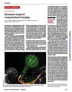 Quantum-inspired computational imaging - Science