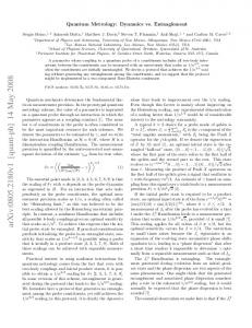 Quantum Metrology: Dynamics vs. Entanglement