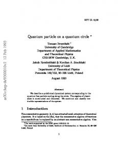 Quantum Particle on a Quantum Circle