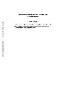 Quantum Statistical Field Theory and Combinatorics