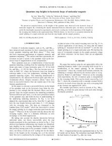 Quantum step heights in hysteresis loops of molecular magnets